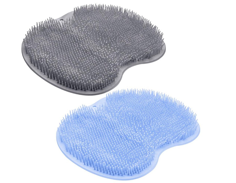 Shower Foot Scrubber Mat Back Washer Back Exfoliating Bath Wash Pad Wall Mounted Slip Suction Cups Foot Scrubber for Use in Shower Cups Foot Back Body Cleaner for Men and Women 2 Pack