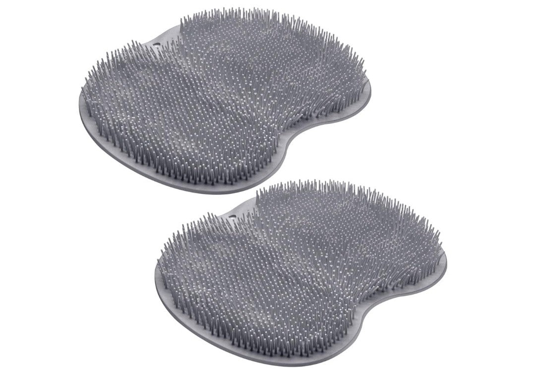 Shower Foot Scrubber Mat Back Washer Back Exfoliating Bath Wash Pad Wall Mounted Slip Suction Cups Foot Scrubber for Use in Shower Cups Foot Back Body Cleaner for Men and Women 2 Pack