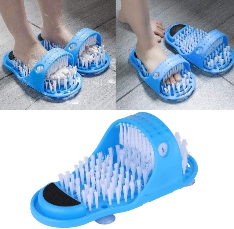Shower Foot Scrubber Portable Foot Massager Cleaner Care to Improve Foot Circulation Feet Cleaner Washer Spas Massage, Slipper for Exfoliating Cleaning