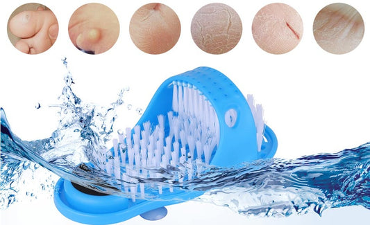 Shower Foot Scrubber Portable Foot Massager Cleaner Care to Improve Foot Circulation Feet Cleaner Washer Spas Massage, Slipper for Exfoliating Cleaning