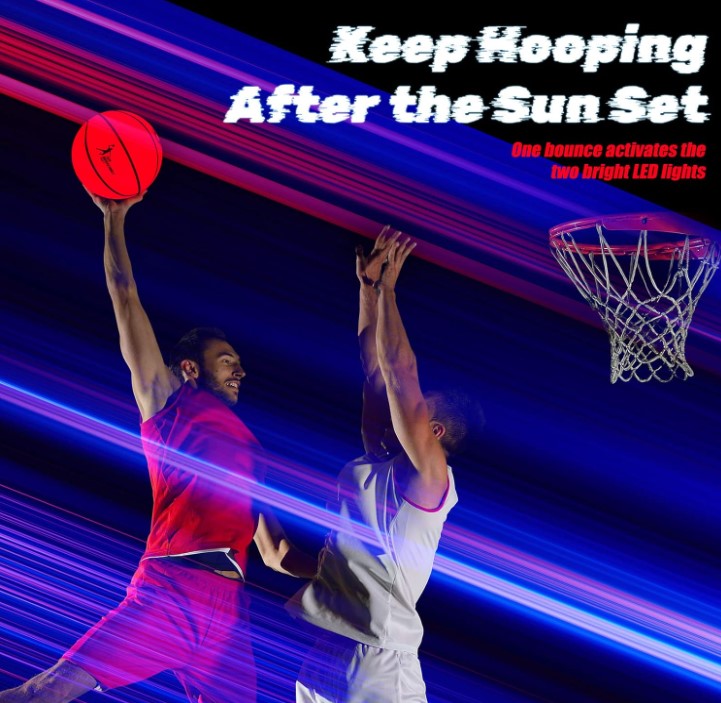 Glow in The Dark Light Up LED Basketball Football Soccer for Teens Boys Girls Kids Athletes Toy for Night Ball Games