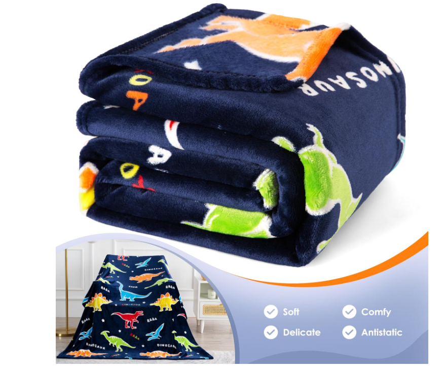 Glow in The Dark Soft Warm Fleece Flannel Linen Kids Unicorn Dinosaur Printed Couch Sofa Bed Spread Blankets