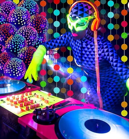 Neon Glow in The Dark Birthday Halloween Party Decorations Ballons Garland Streamers Supplies Party Decoration Kit 104 Pieces