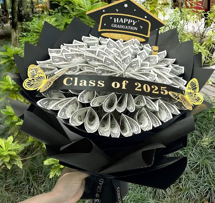 2025 Graduation Money Jar Bouquet Tier Decorations with LED Lights DIY Graduation Mason Jar Graduation Centerpieces Graduation Table Decorations