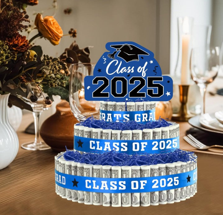 2025 Graduation Money Jar Bouquet Tier Decorations with LED Lights DIY Graduation Mason Jar Graduation Centerpieces Graduation Table Decorations