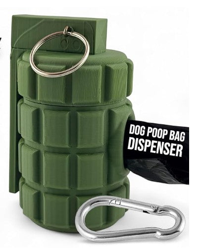 New Colorful Waste Bag Dispenser Bullet Bone Poop Grenade Case Bag Holders for Pets with Bags and Flashlight