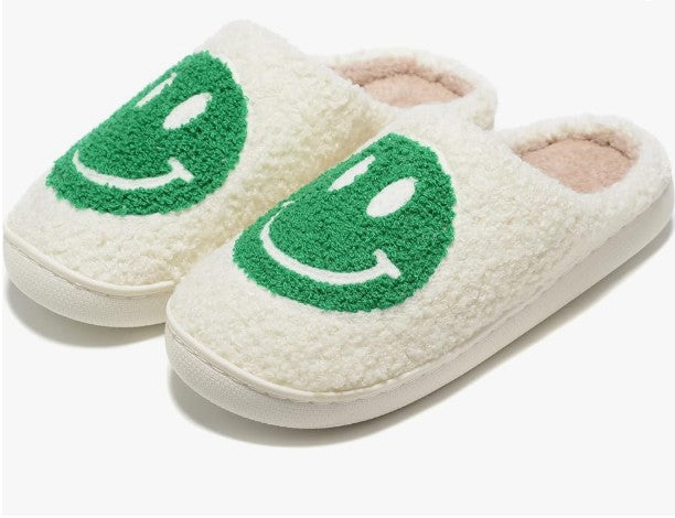 Smiley Face Heart Shape Pink Comfortable Plush Fun Cartoon White Yellow Designed Non-Slip House Slippers Slides Shoes