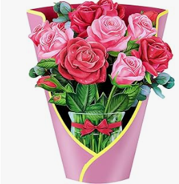 3D Large Paper Pop-Up Music Light Flower Rose Sunflower Tulip Bouquet Greeting Graduation Heart Mothers Day Card with Envelope