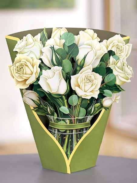 3D Large Paper Pop-Up Music Light Flower Rose Sunflower Tulip Bouquet Greeting Graduation Heart Mothers Day Card with Envelope