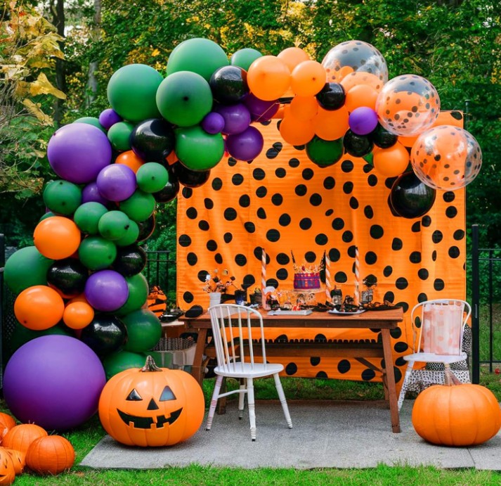 LED Clear LED 12-20in Glow in The Dark Black Purple Orange Arch Halloween Helium Balloons with String Lights 10-30 Packs