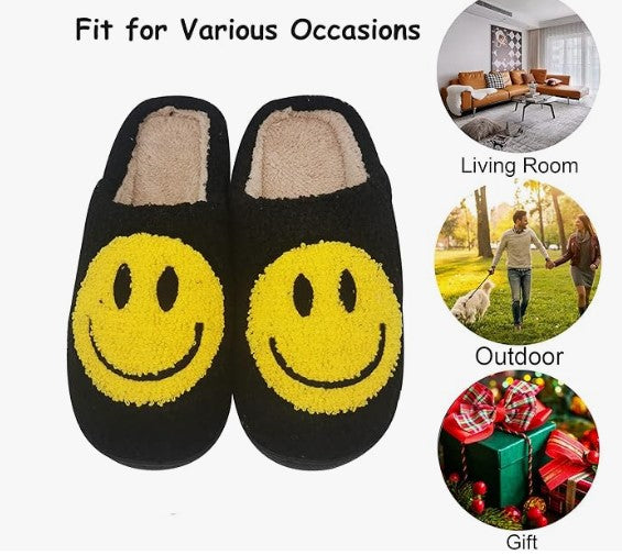 Smiley Face Pumpkin Ghost Halloween Comfortable Plush Cartoon White Black Designed Non-Slip House Slippers Slides Shoes