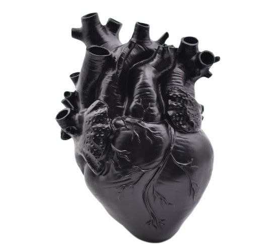 Creative Unique Human Heart Shaped Resin Sculpture Shaped Vase Sculpture Flowerpot Plants for Halloween Home Doctor Office Decoration