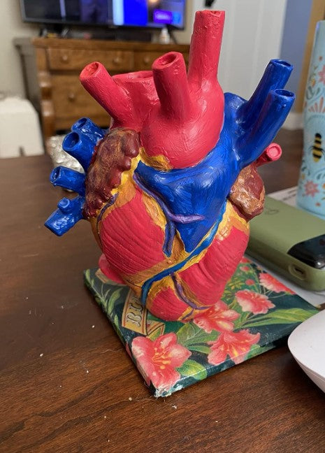 Creative Unique Human Heart Shaped Resin Sculpture Shaped Vase Sculpture Flowerpot Plants for Halloween Home Doctor Office Decoration