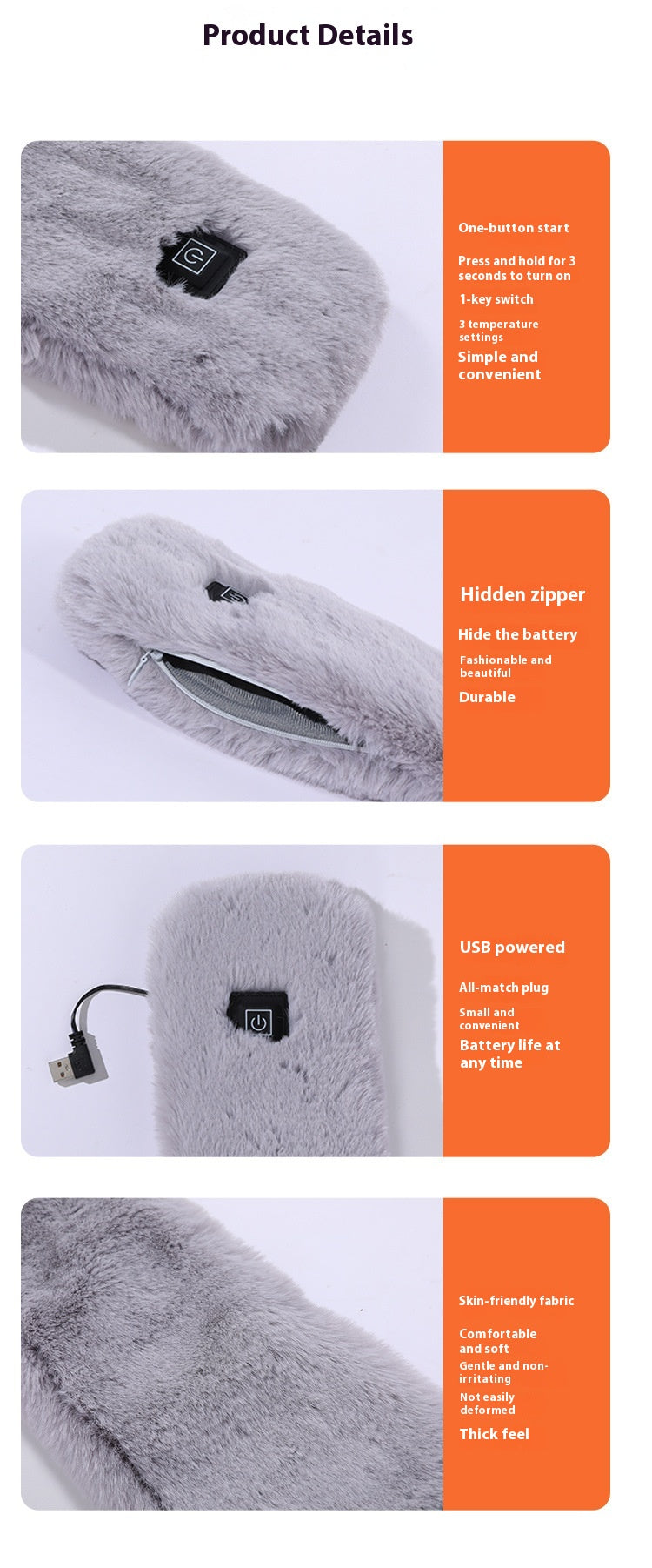 Heating Scarf USB Electric Heated Neck Wrap Heating Pad Pain Relief Three-gear Temperature Control Neck Warmer For Women Men