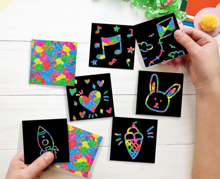Rainbow Easter Holographic Scratch Art Project Scrapbooking Craft Paper Mini Notes for Birthday Christmas Cards