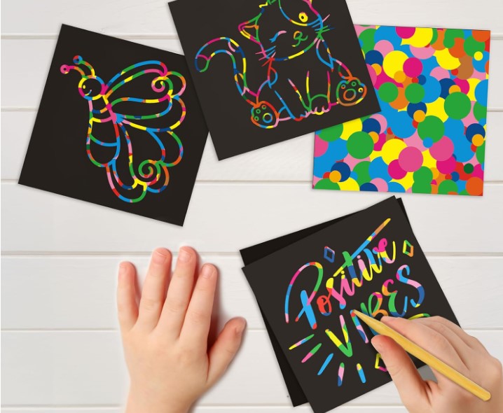 Rainbow Easter Holographic Scratch Art Project Scrapbooking Craft Paper Mini Notes for Birthday Christmas Cards