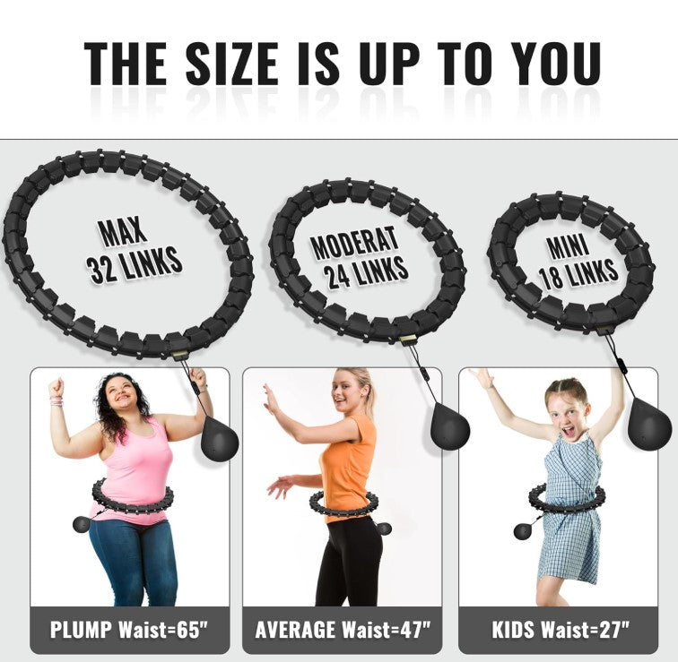 Weighted Adjustable Plus Size Circle Hula Hoop Weight Loss Infinity Exercise Fitness Equipment with Detachable Links