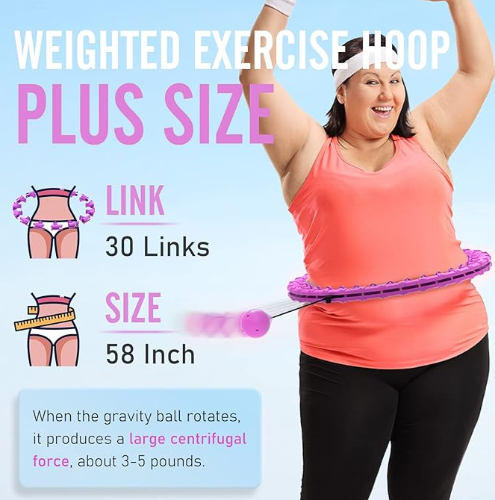 Weighted Adjustable Plus Size Circle Hula Hoop Weight Loss Infinity Exercise Fitness Equipment with Detachable Links