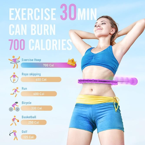 Weighted Adjustable Plus Size Circle Hula Hoop Weight Loss Infinity Exercise Fitness Equipment with Detachable Links