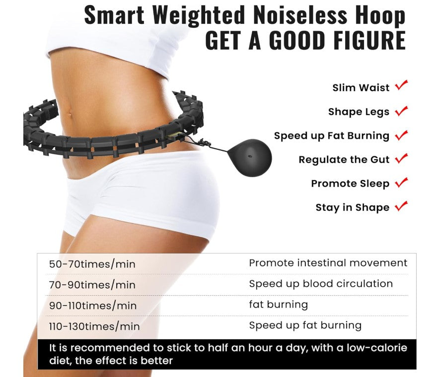 Weighted Adjustable Plus Size Circle Hula Hoop Weight Loss Infinity Exercise Fitness Equipment with Detachable Links