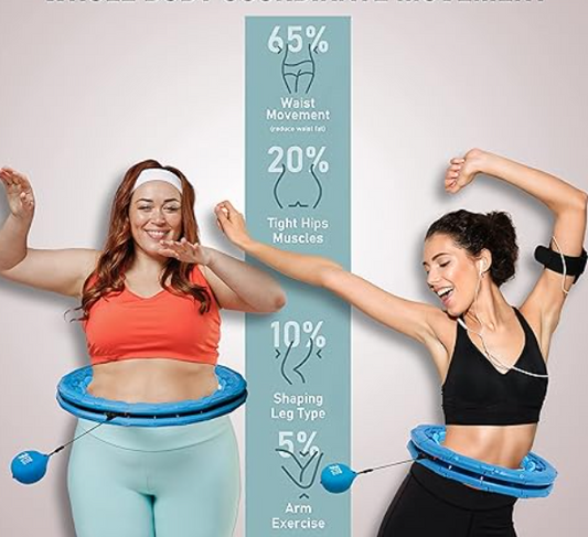 Weighted Adjustable Plus Size Circle Hula Hoop Weight Loss Infinity Exercise Fitness Equipment with Detachable  Links