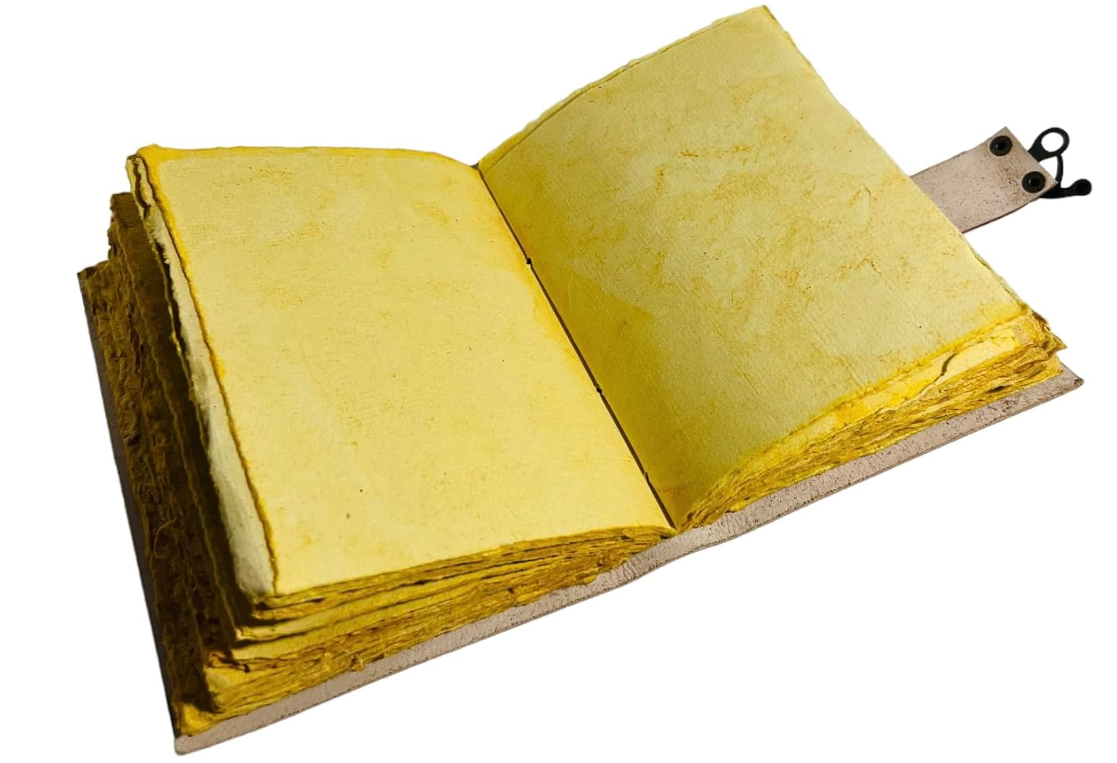 Vintage Leather 200 Page Journal Book of Spell Shadows with Antique Handmade Deckle Edge Paper