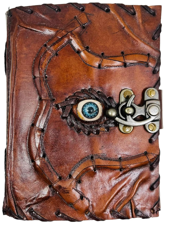 Vintage Leather 200 Page Journal Book of Spell Shadows with Antique Handmade Deckle Edge Paper