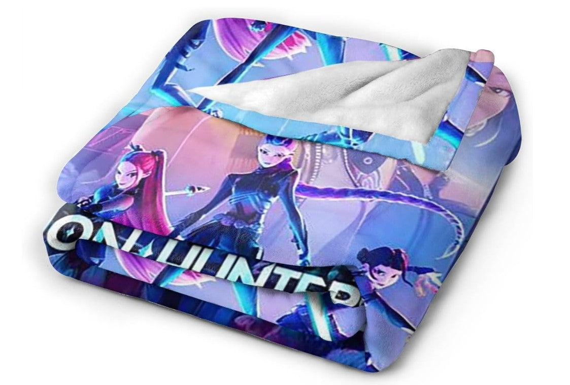 K Pop Demon Slayer Cartoon Blanket for Girls Boys, Lightweight Flannel Throw Blanket Room Decor Bedding Gifts for Women & Gaming Fans (50"x40", Style 1)