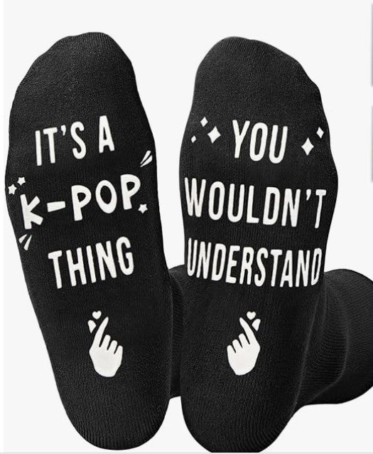 Music Gifts for Women - K-pop Singing Socks for Teen Girls, Singers, K-pop Fans, Music Lovers