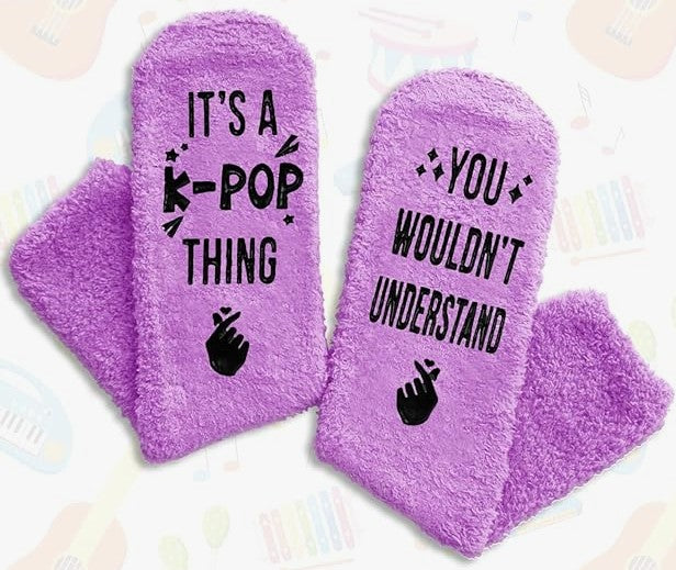 Music Gifts for Women - K-pop Singing Socks for Teen Girls, Singers, K-pop Fans, Music Lovers