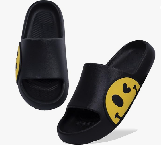 Smiley Face Open Toe Spa Bath Pool Gym House Casual Waterproof Slides Sandles Shoes For Kids Youth