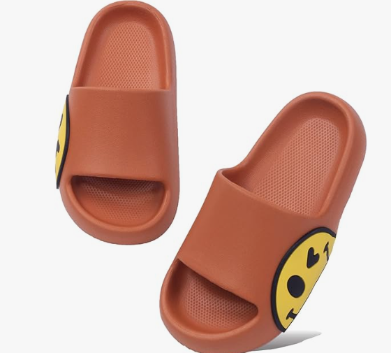 Smiley Face Open Toe Spa Bath Pool Gym House Casual Waterproof Slides Sandles Shoes For Kids Youth