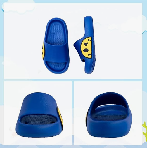 Smiley Face Open Toe Spa Bath Pool Gym House Casual Waterproof Slides Sandles Shoes For Kids Youth