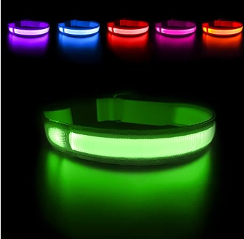 Safety LED Colorful White Orange Red Green Blue Pink Waterproof Anti Pull Pet Dog Cat Collar for Night Walks