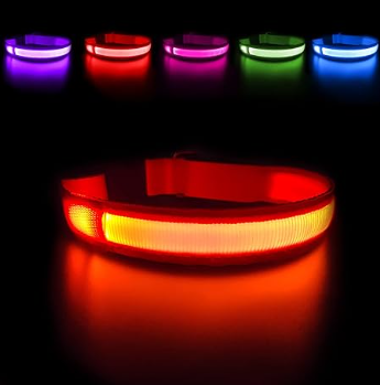 Safety LED Colorful White Orange Red Green Blue Pink Waterproof Anti Pull Pet Dog Cat Collar for Night Walks