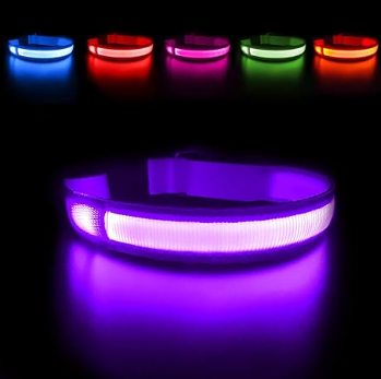 Safety LED Colorful White Orange Red Green Blue Pink Waterproof Anti Pull Pet Dog Cat Collar for Night Walks