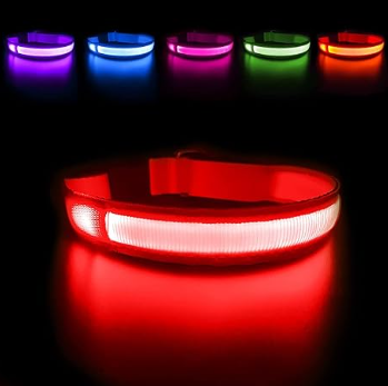 Safety LED Colorful White Orange Red Green Blue Pink Waterproof Anti Pull Pet Dog Cat Collar for Night Walks