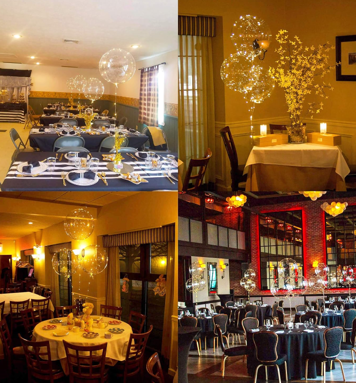 LED Clear LED 12-20in Glow in The Dark Black Purple Orange Arch Halloween Helium Balloons with String Lights 10-30 Packs