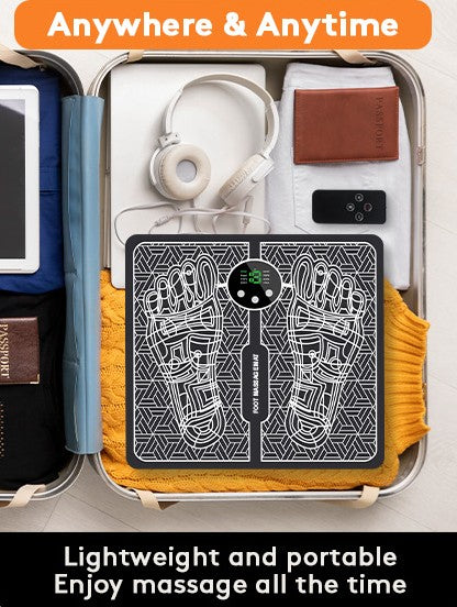 Portable Mini LCD Display EMS Electric Neck Back Body Relief Foot Massager with Pads and Remote Control