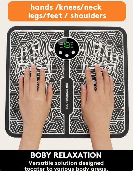 Portable Mini LCD Display EMS Electric Neck Back Body Relief Foot Massager with Pads and Remote Control
