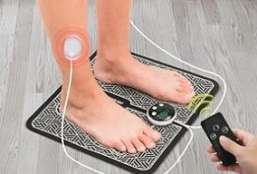 Portable Mini LCD Display EMS Electric Neck Back Body Relief Foot Massager with Pads and Remote Control