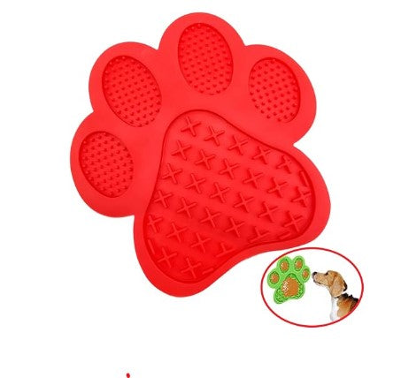 Paw Shaped Colorful 2-in-1 Slow Feeder Interactive Bowl with Super Suction Training Lick Mat for Pets