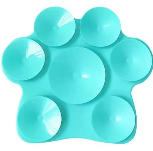 Paw Shaped Colorful 2-in-1 Slow Feeder Interactive Bowl with Super Suction Training Lick Mat for Pets