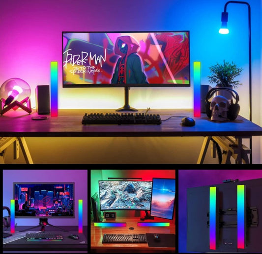 RGB Rechargeable Sound Control Light, Voice-Activated Colorful Synchronous Pickup Music Rhythm Lights, Creative Colorful LED Ambient Light, with 15 Modes Music Sync 32-Bit Audio Spectrum