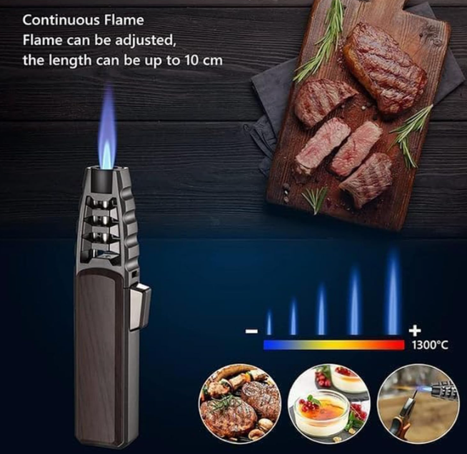 Stainless Steel Gas Mixed Lighter for Camping BBQ Smoking Candles