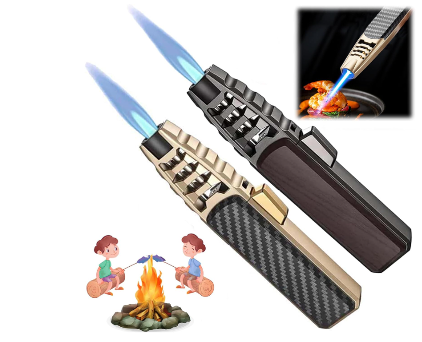Stainless Steel Gas Mixed Lighter for Camping BBQ Smoking Candles