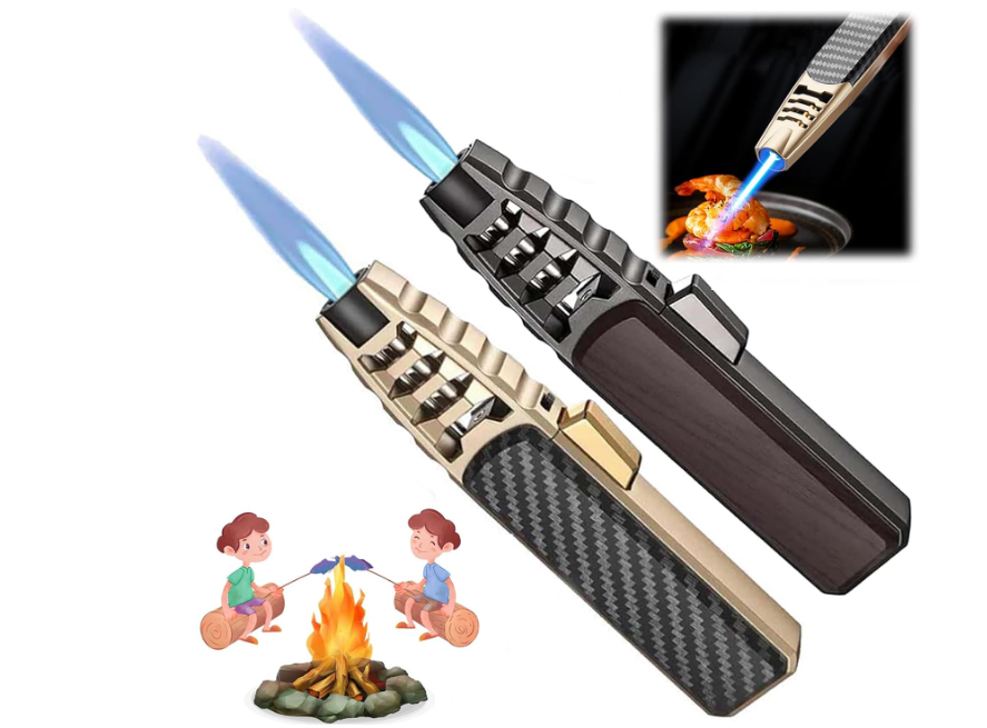 Stainless Steel Gas Mixed Lighter for Camping BBQ Smoking Candles
