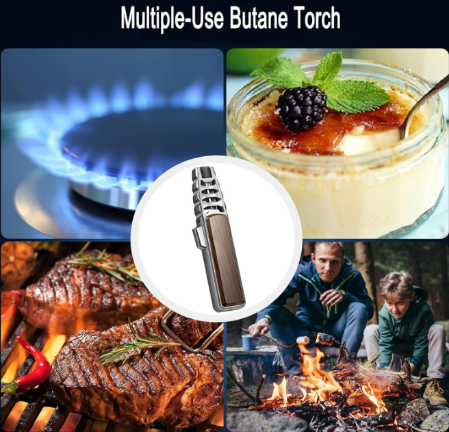 Stainless Steel Gas Mixed Lighter for Camping BBQ Smoking Candles