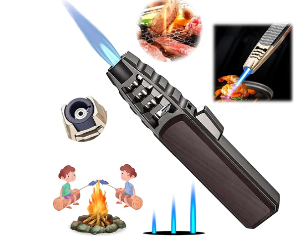 Stainless Steel Gas Mixed Lighter for Camping BBQ Smoking Candles