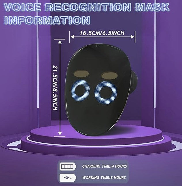 LED Mask Light Up Mask Unisex Light Up Luminous Digital Glow Mask with Gesture Sensing Halloween LED Lighted Face Transforming for Costume Cosplay Party Rave Dj